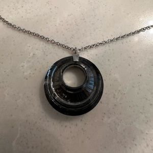 Swarovski Dark Grey Crystal Adjustable Necklace.